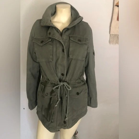 Cielo Jeans Ladies Army Green Field Drawstring Jacket Size Large - Picture 5 of 12